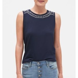 Banana Republic Sleeveless Top w/ Embroidery